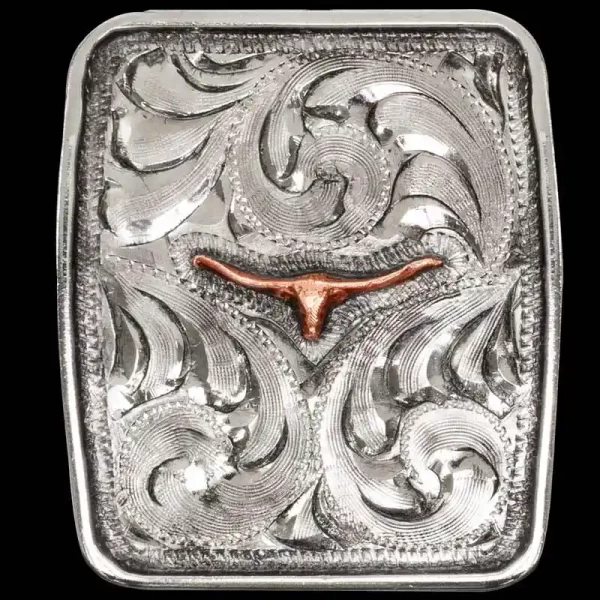 Our Hondo Bolo Tie is crafted on a German Silver base, featuring hand engraving and one of our signature figures in Copper. Customize this bolo tie with your custom logo, ranch brand, or one of our stock figures.

Size: 1.70"" x 1.50"&